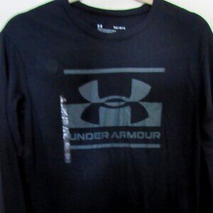 Under Armour Boys Jersey Size Youth Large 14-16 Long sleeve Lightweight Black